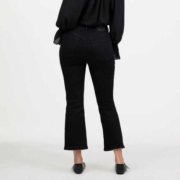 NWOT Madewell Plus Kick Out Crop Jeans Mid-rise Black Rinse flare Wash Size 14W - Picture 2 of 10